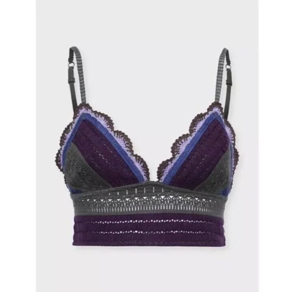 Free People Intimately Another‎ Weekend Bralette Crochet Knit Tank Bra NEW sz M